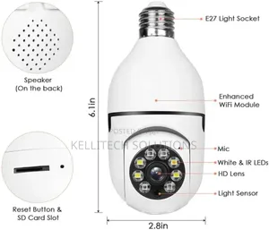 Smart Wireless Bulb CCTV Camera With Android, Ios App