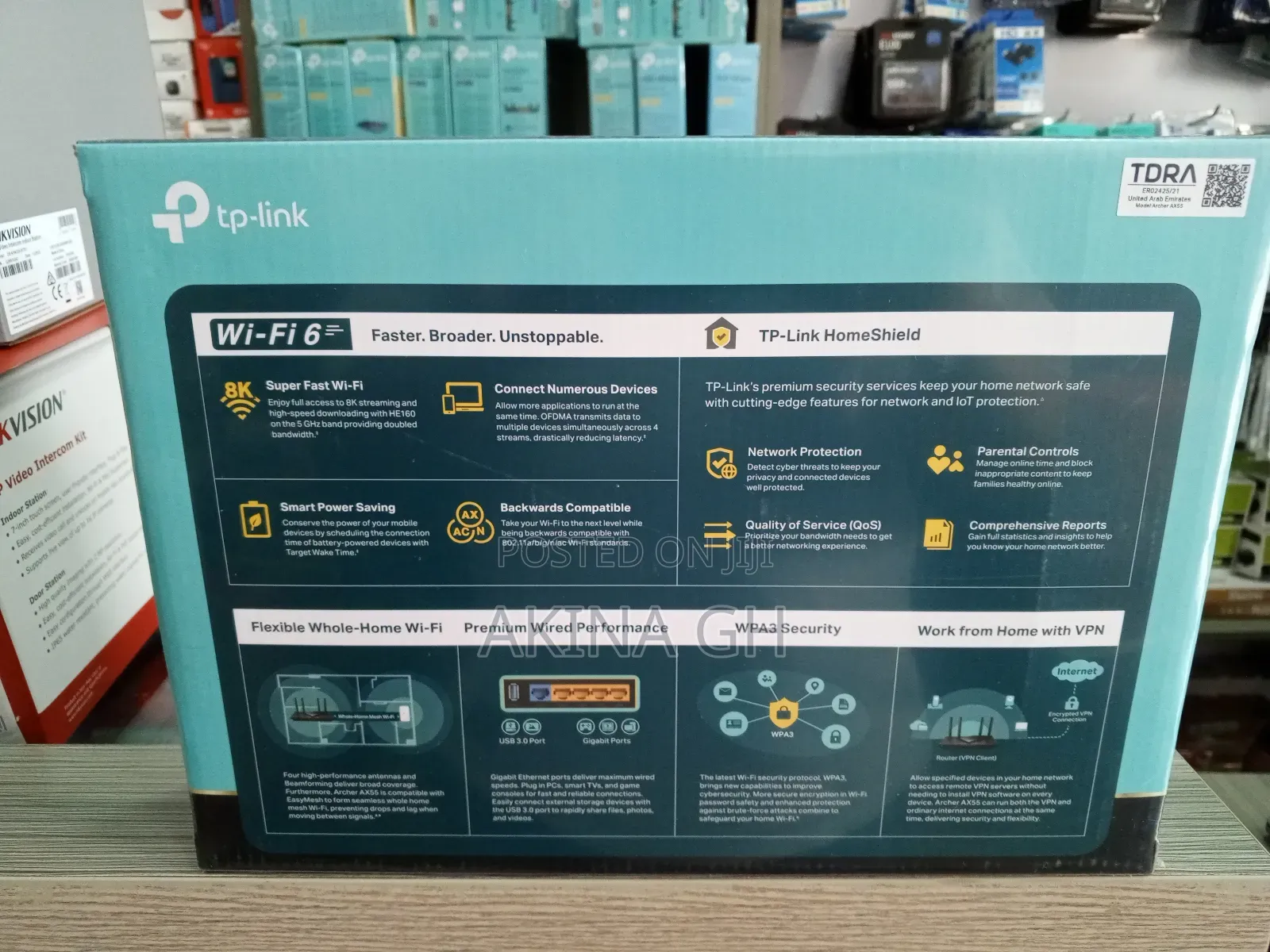 Tp-Link Ax3000 Dual Band Gigabit Wi-Fi 6 Router Archer Ax55