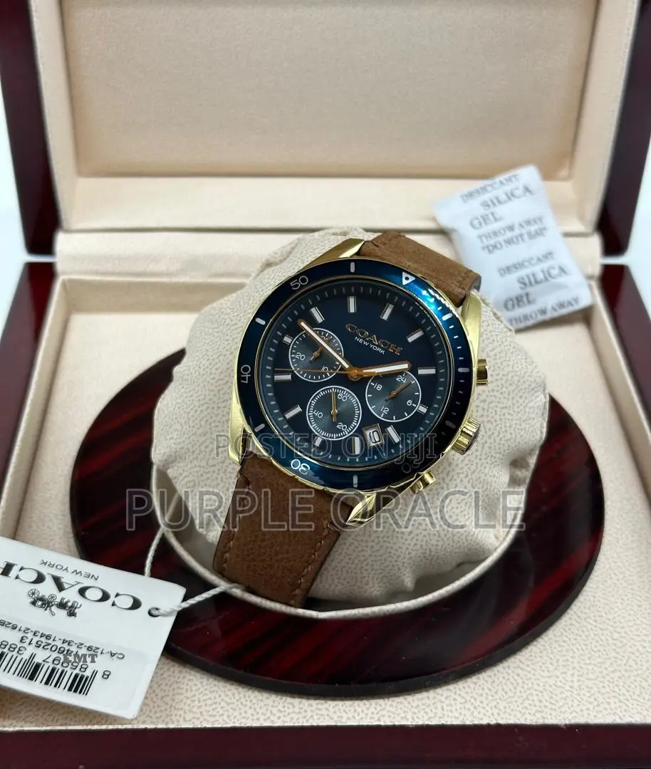 Coach Classic Leather Strap Watch for Men