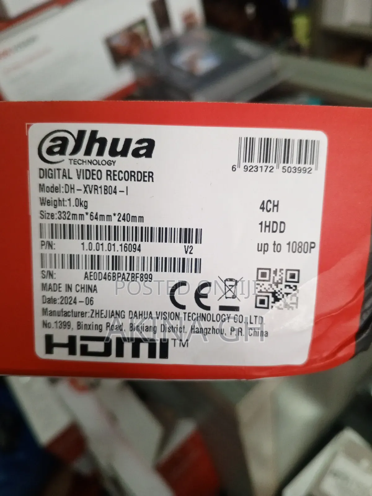 Dahua Digital Video Recorder 4ch DVR Dh-Xvr1804-I