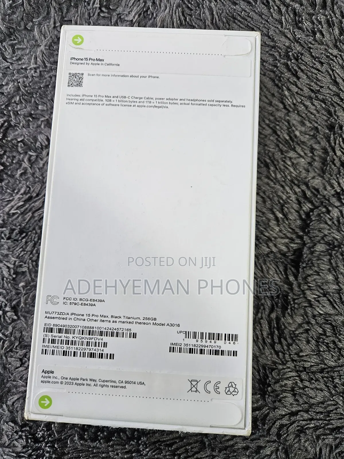 New Apple iPhone 15 Pro Max 256 GB Black