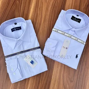 White Polo Linen Long Sleeves Shirt.