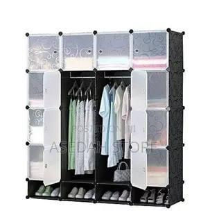 Portable Plastic Wardrobe 16 Cubes