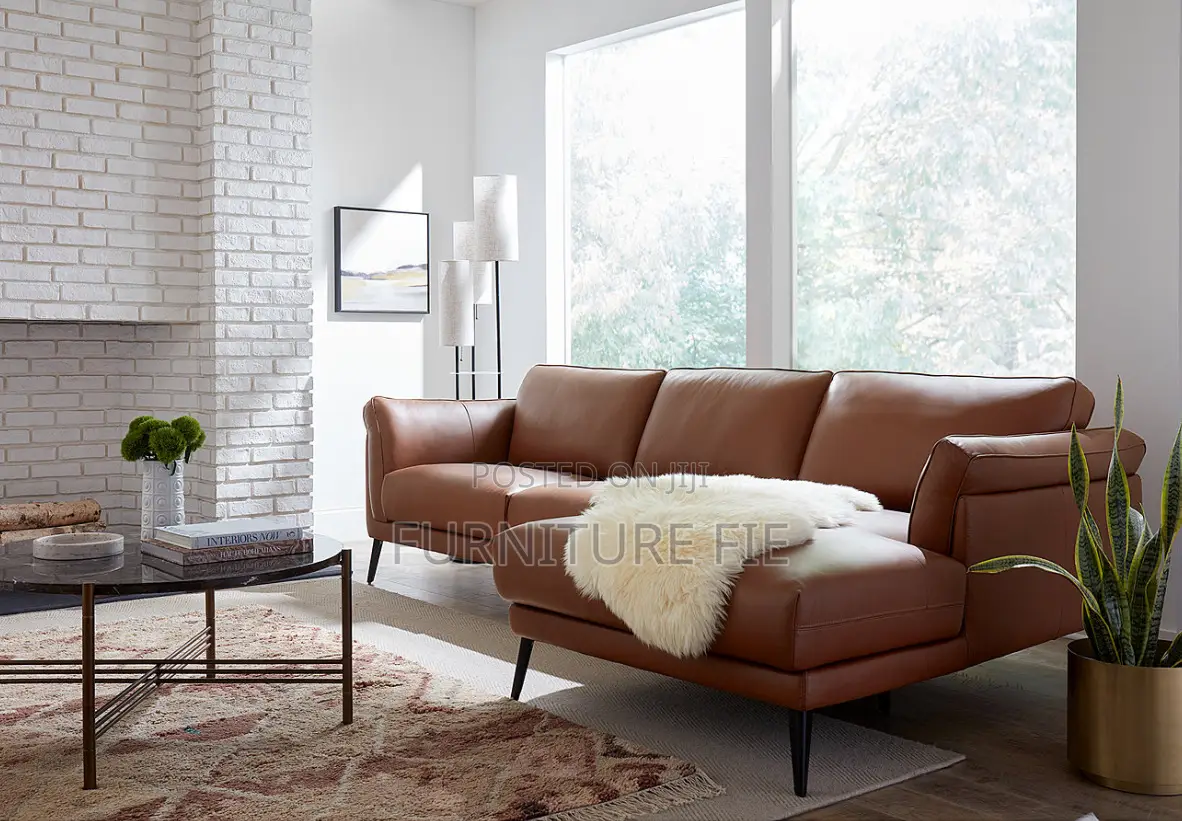 Keery 112" Leather Sectional With Chaise From Macy’S Usa