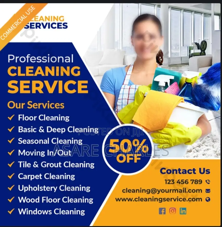 Cleaning of Hospitals, Offices, Schools, Banks and Homes