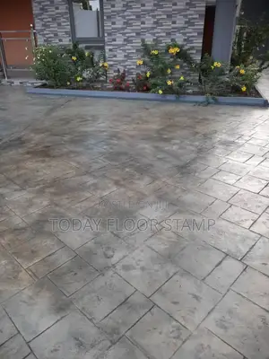 Concrete Stamp With Green Grass