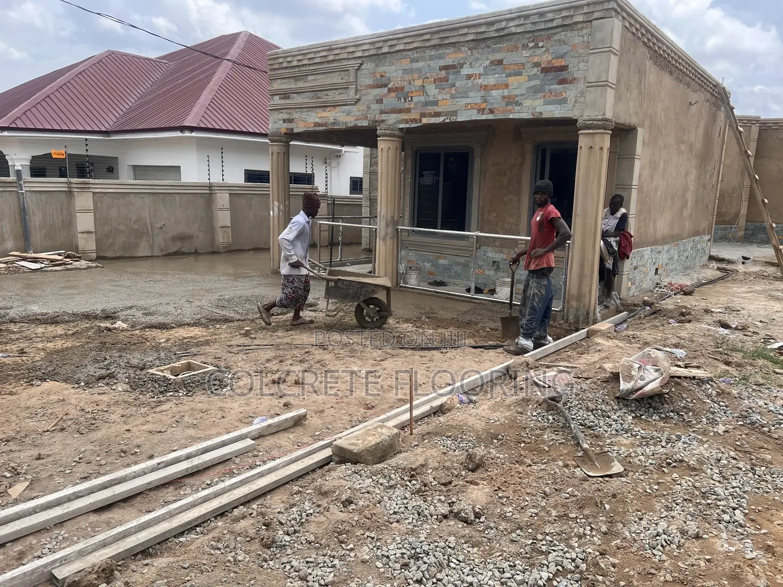 Stamped Concrete Floor Construction