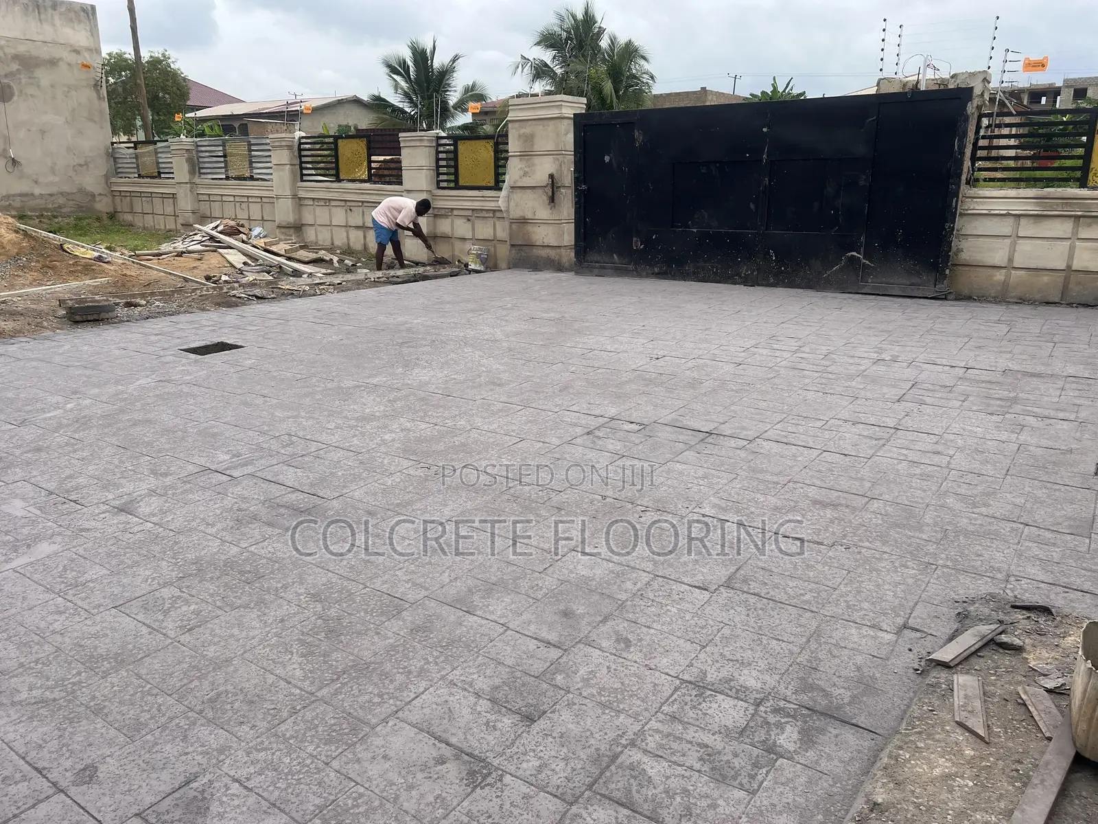 Stamped Concrete Floor Construction