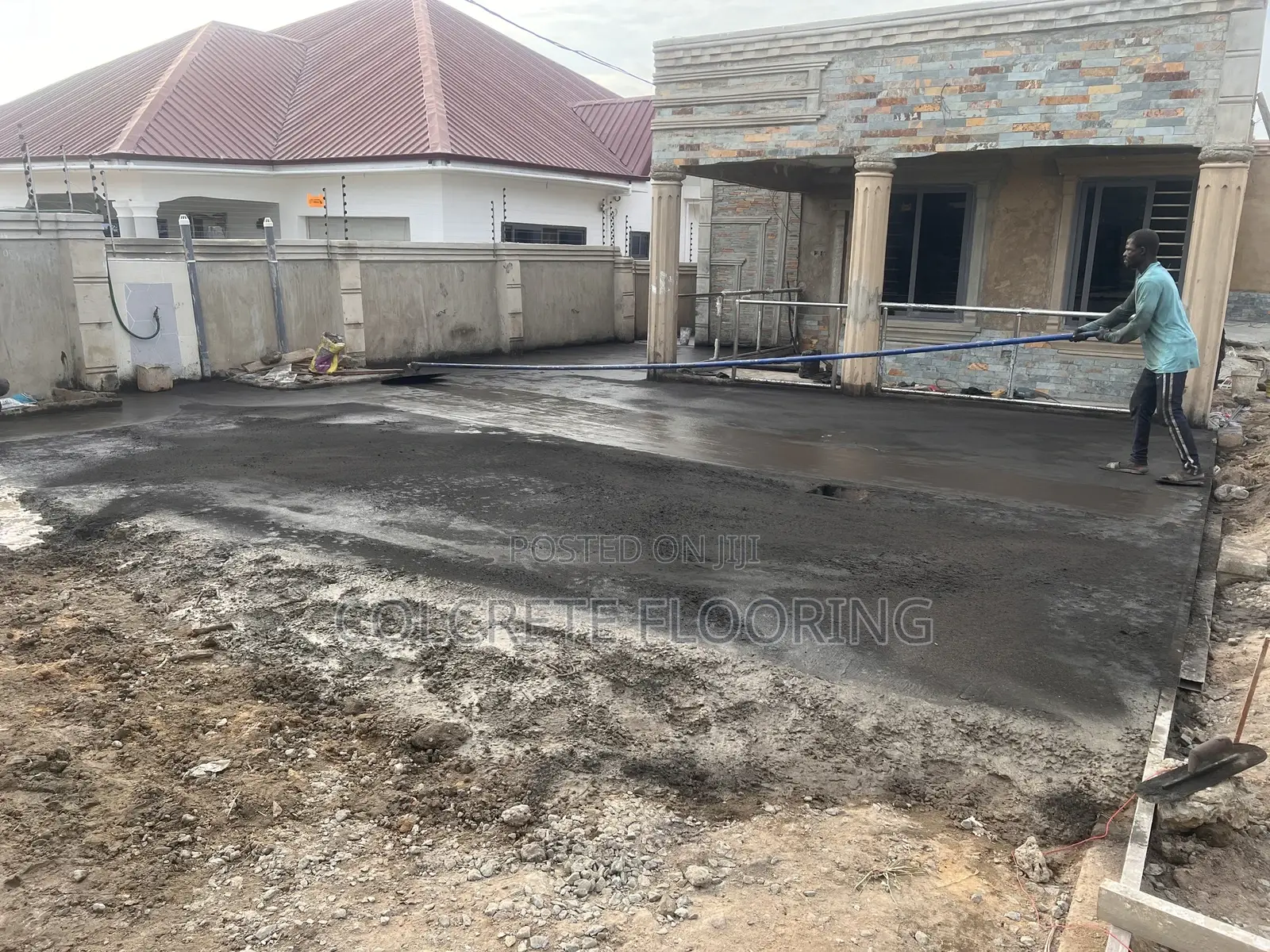 Stamped Concrete Floor Construction