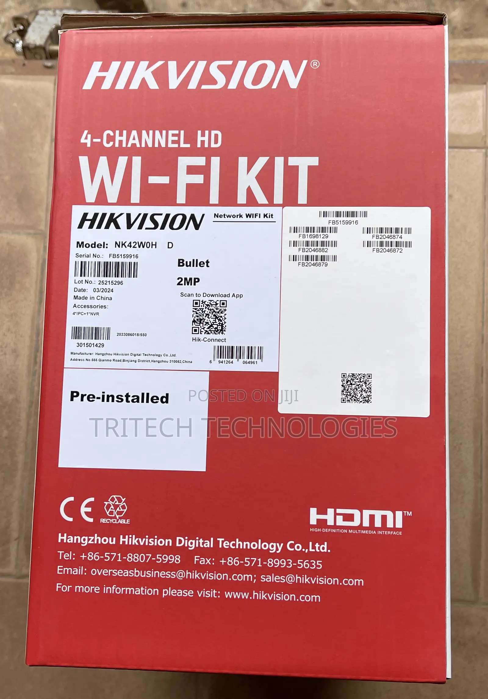 Hikvision 2mp Wi-Fi KIT Bullet With 1TB HDD