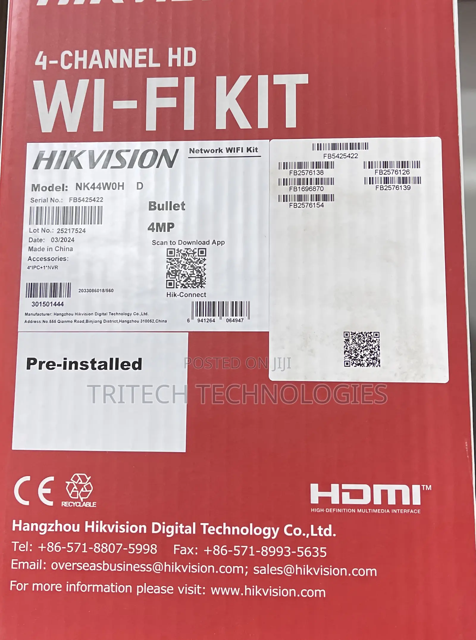 Hikvision Nk44wqh(D) Bullet Wifi KIT 4ch With 1tb HDD
