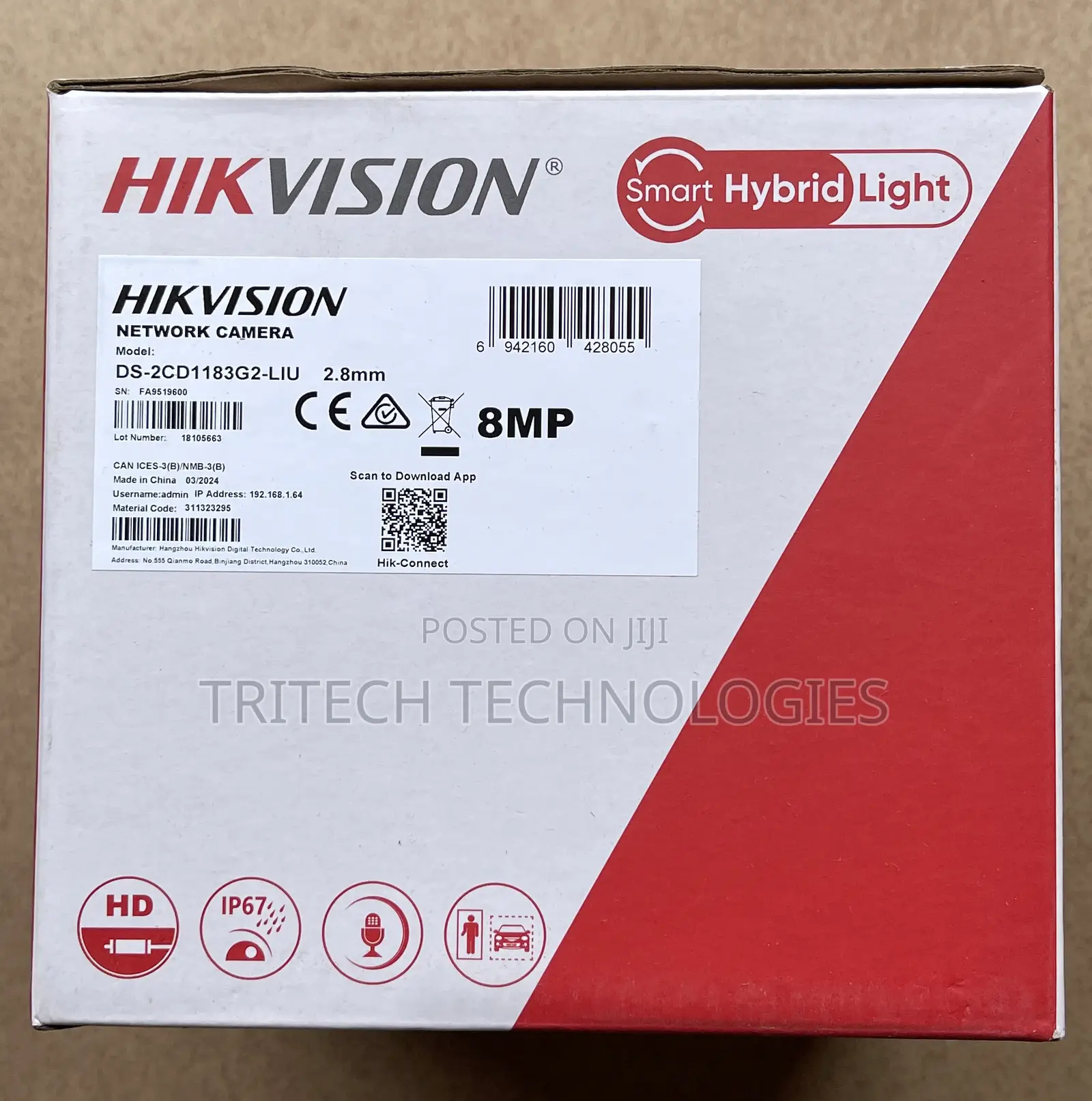 Hikvision Dome (F)8mp Full Color With Sound Ds-2cd2087g2-Lu