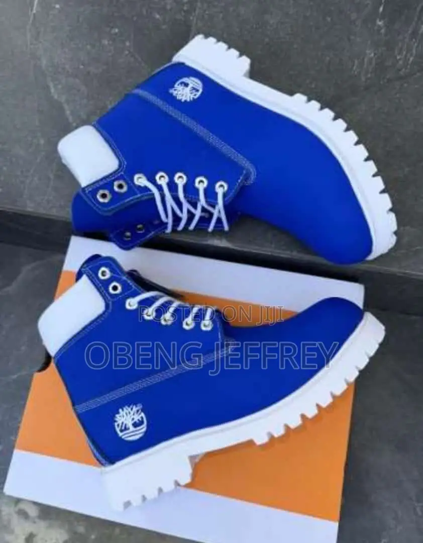 Original Timberland Boots Blue and White