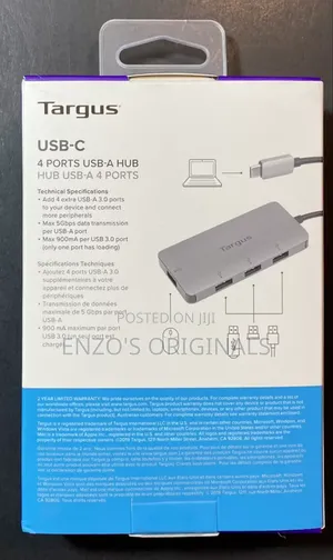 Usb-c To 4 Port Usb 3.0 Hub Type-c Extension Targus New