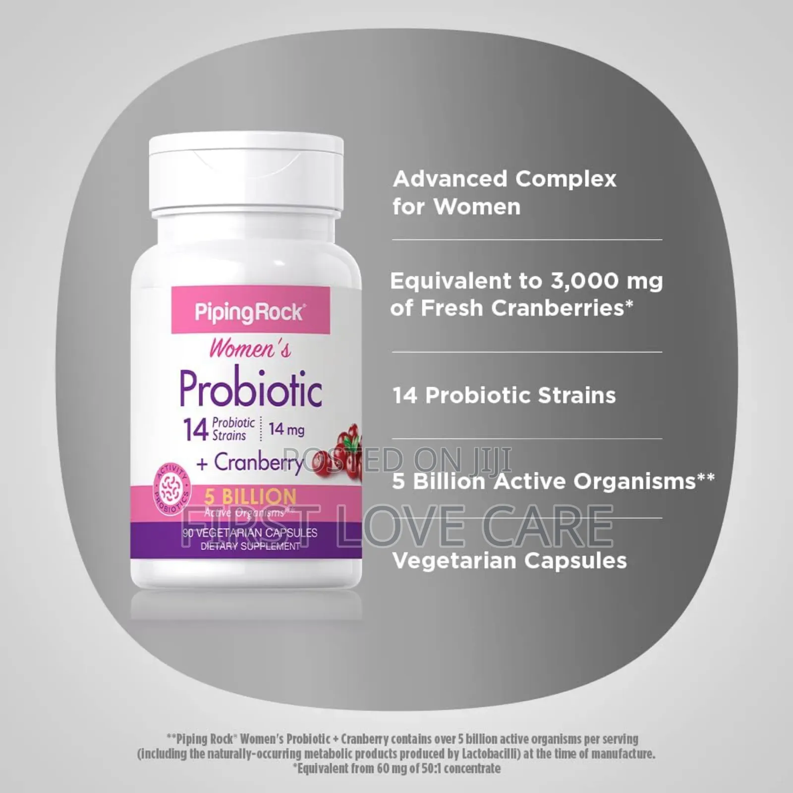 Piping Rock Women's Probiotic -+Cranberry