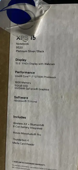 New Laptop Dell XPS 15 9530 16GB Intel Core I7 SSD 512GB