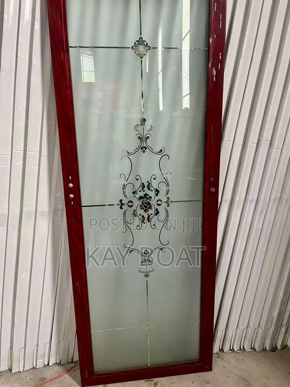 A Red Frame Outstanding Glass Door