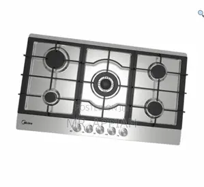 Midea 90G50ME 90cm 5 Burner Gas Hob/Stainless Steel,Gray.