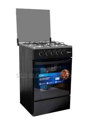 Amazing MIDEA-4-BURNER-GAS-COOKER-BLACK-MIRROR-SP5055T082-B