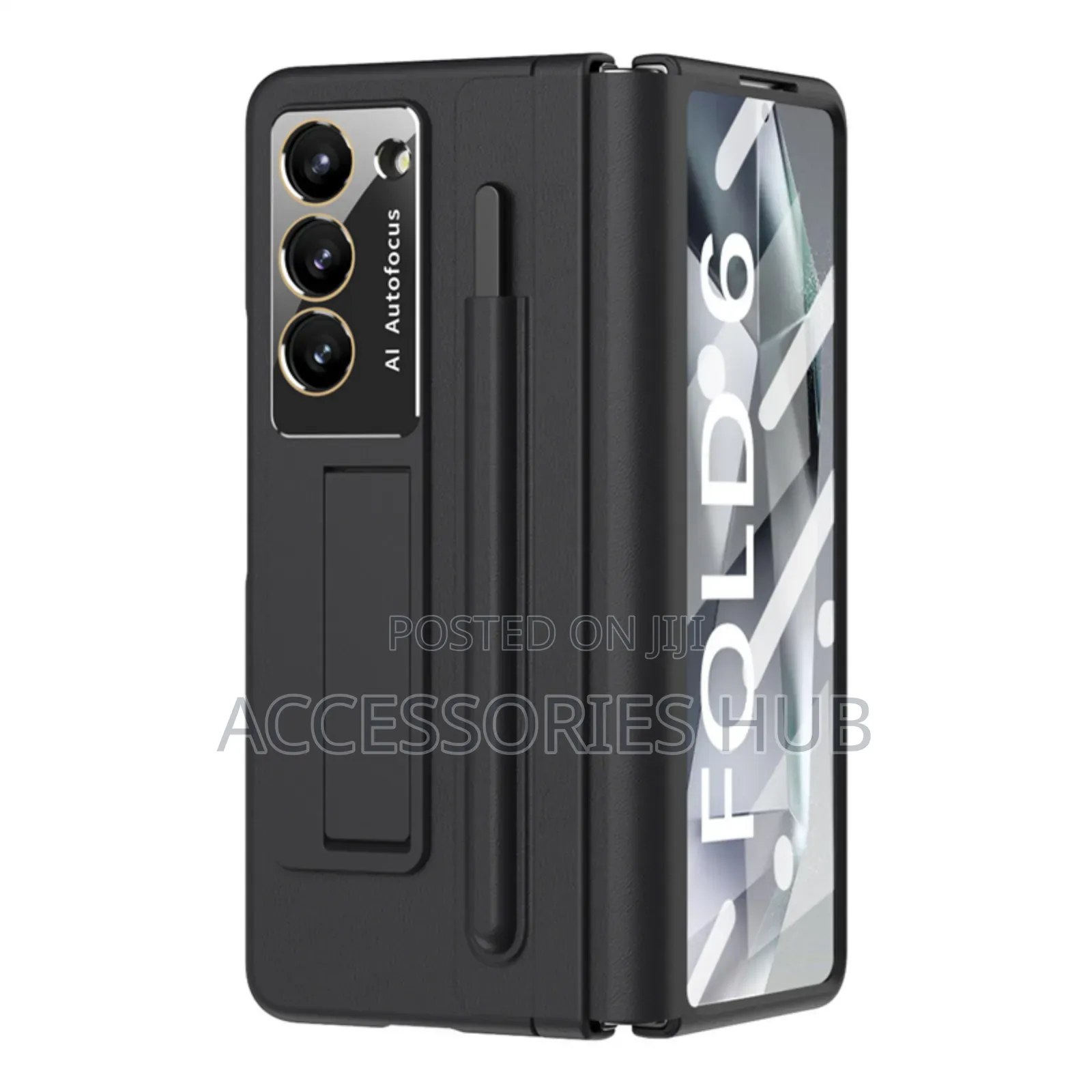 Z Fold 6 Case With Leather Hinge Protection and a Pen Holder in East