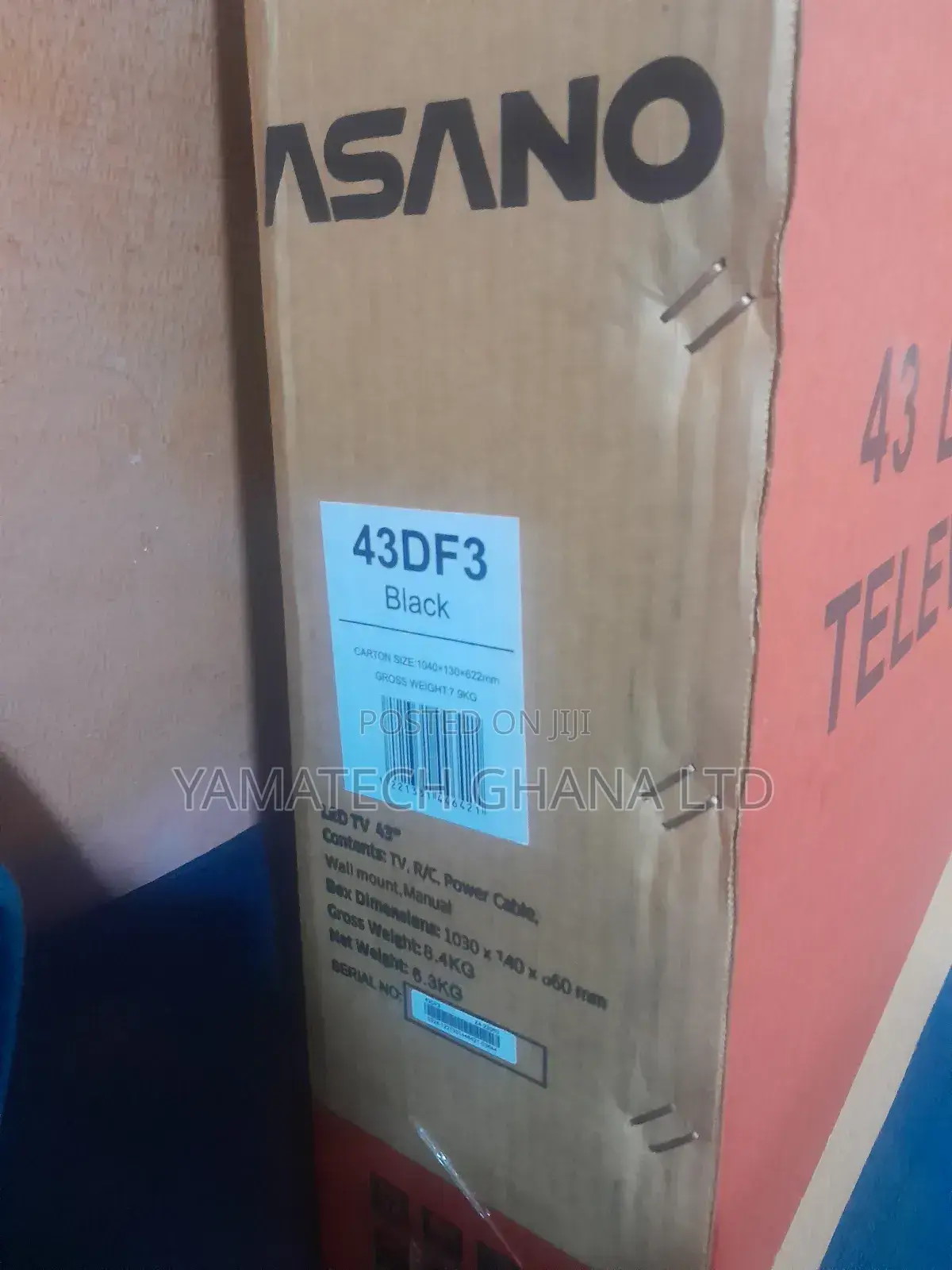 Asaso 43" Satellite Tv With Inbuilt Decoder + Frameless