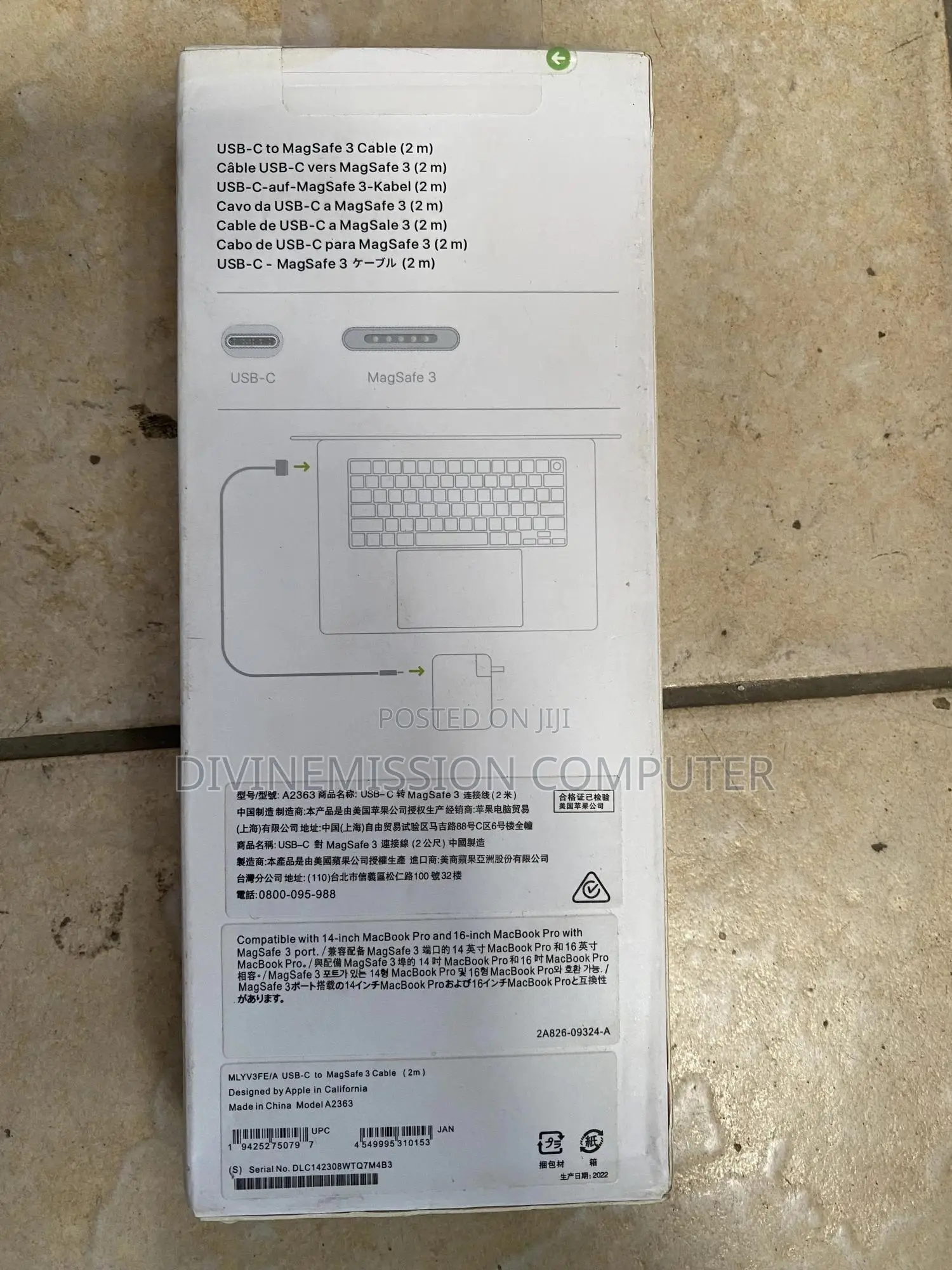 Apple Magsafe 3 To Type C Cord 2m