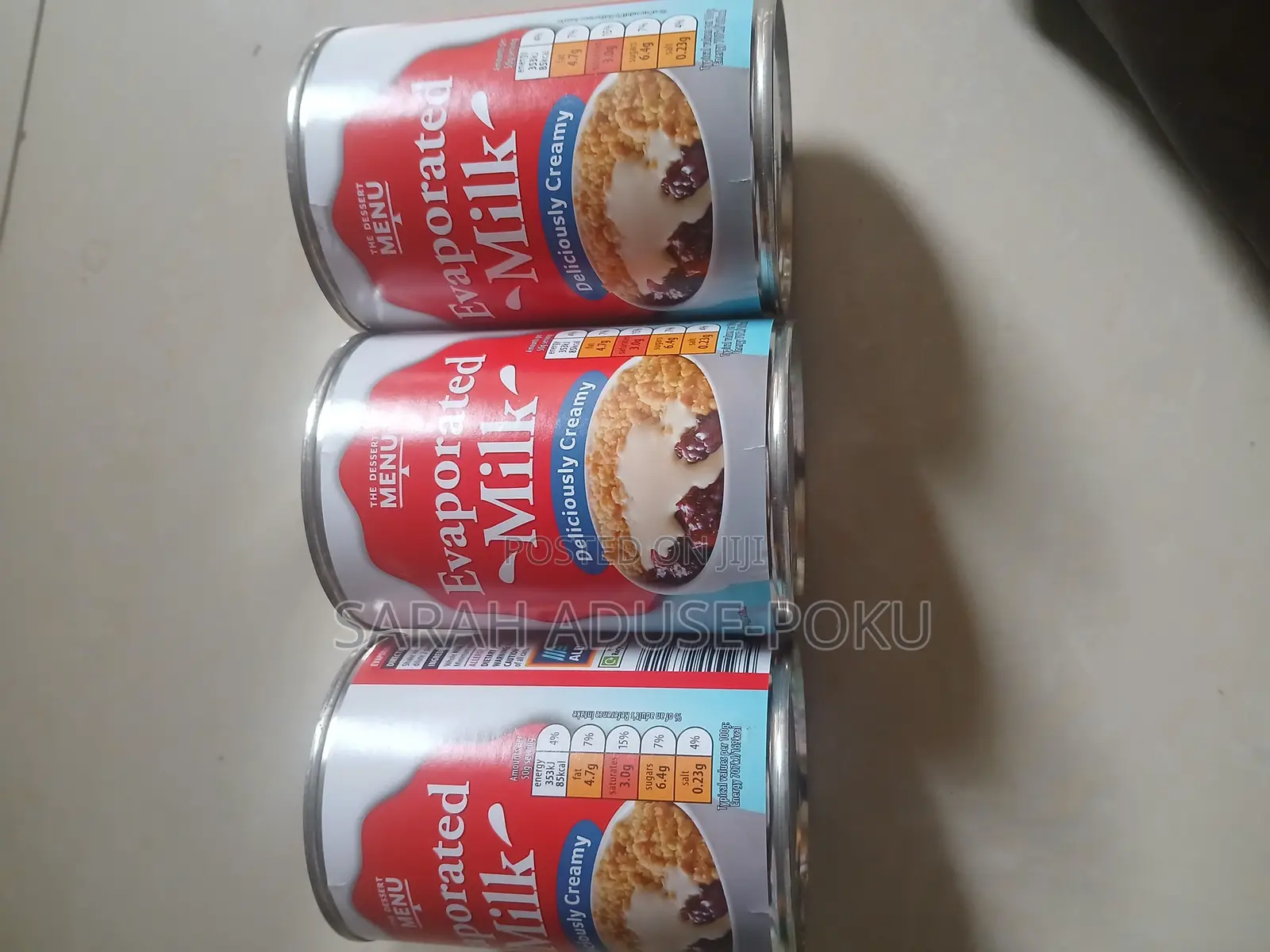 Dessert Menu Evaporated Milk