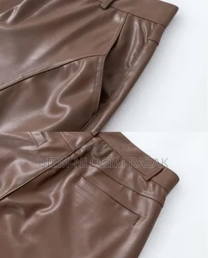 High Quality Leather Baggy Cargo Pants Available in Stock