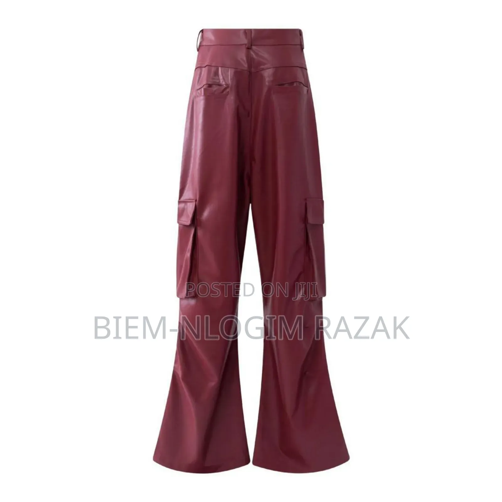 High Quality Leather Baggy Cargo Pants Available in Stock