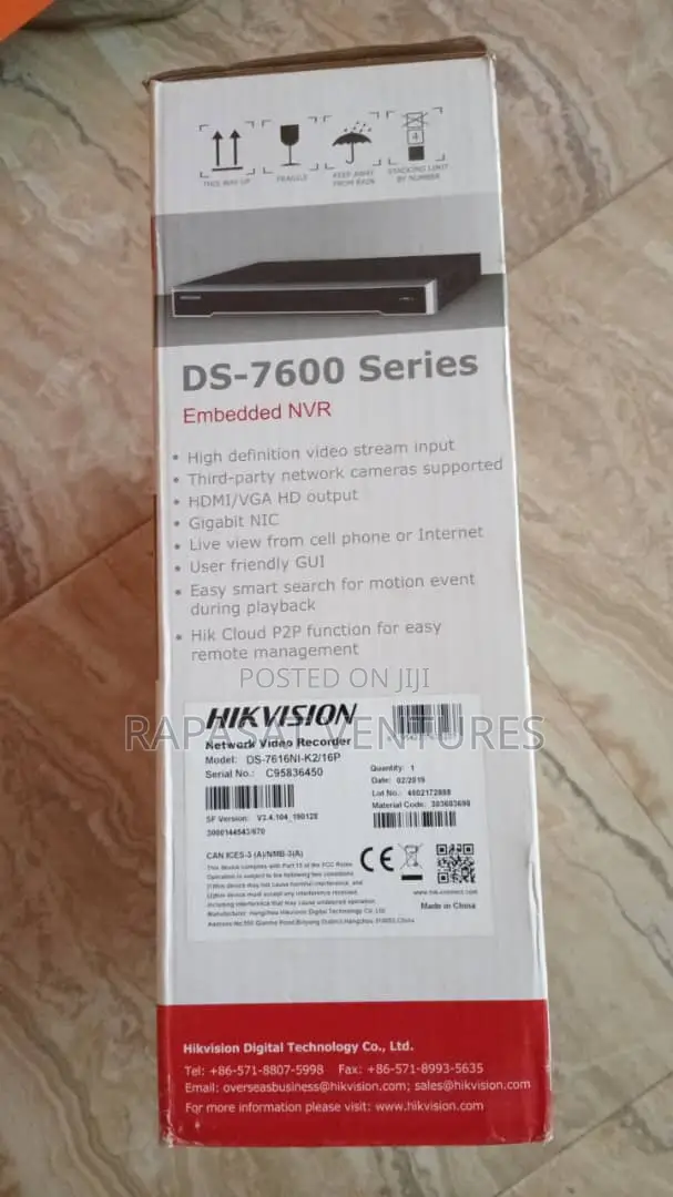 Hikvision Ds-7616ni-/16p H.265 16-Channel Poe NVR