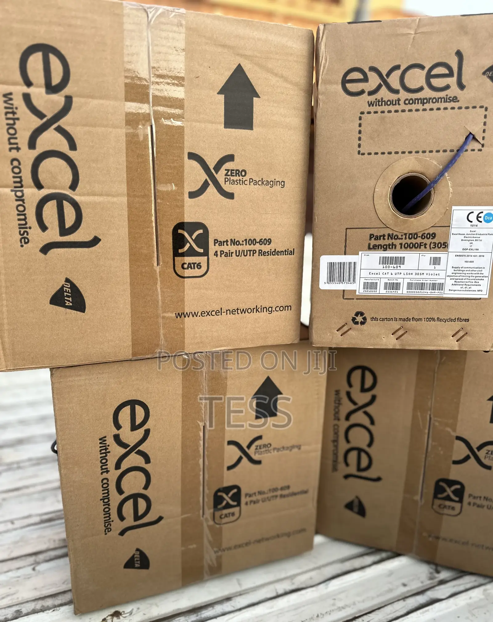 Excel Cat6 Pure Copper Utp Cable 305m Violet Color Bx305m