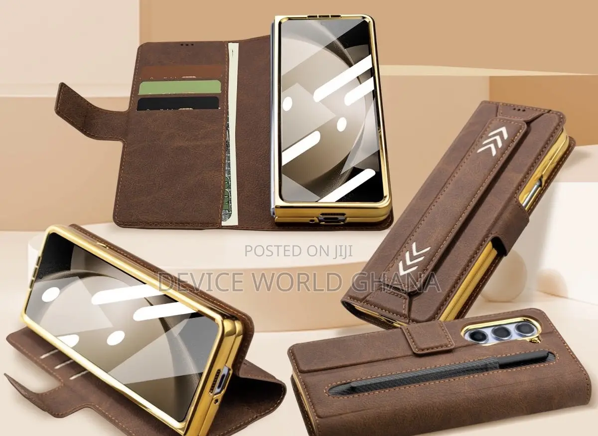 Zipp Retro Leather Flip Case for Samsung Z Fold 7 6 5 4 3