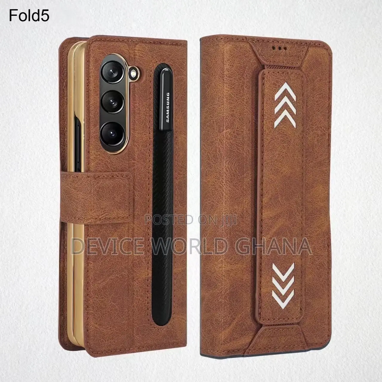 Zipp Retro Leather Flip Case for Samsung Z Fold 7 6 5 4 3