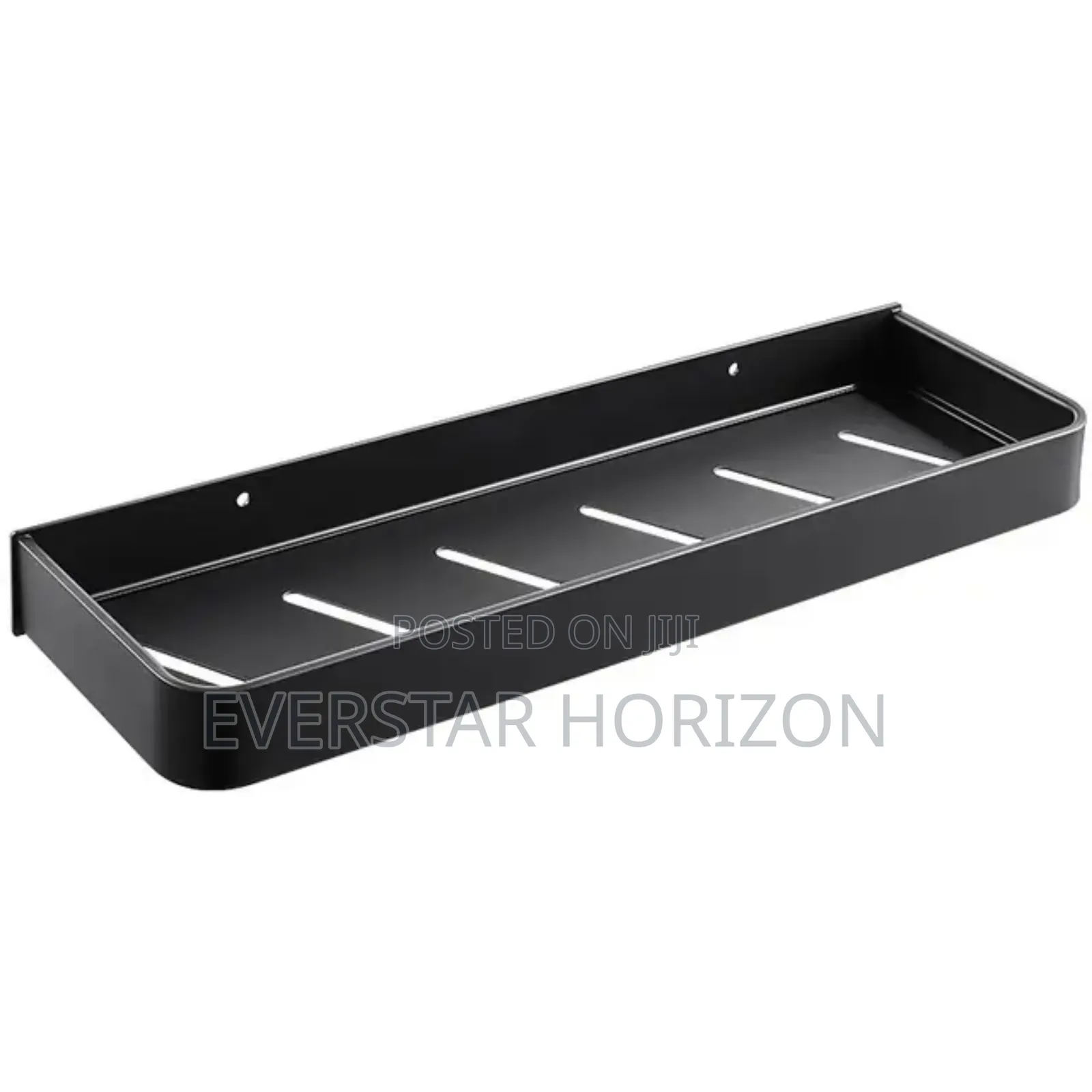 50cm Black Bathroom Storage Shelf Wall Mounted.