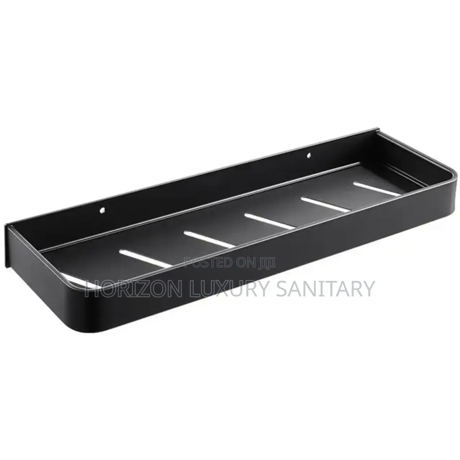 50cm Black Bathroom Storage Shelf Wall Mounted.