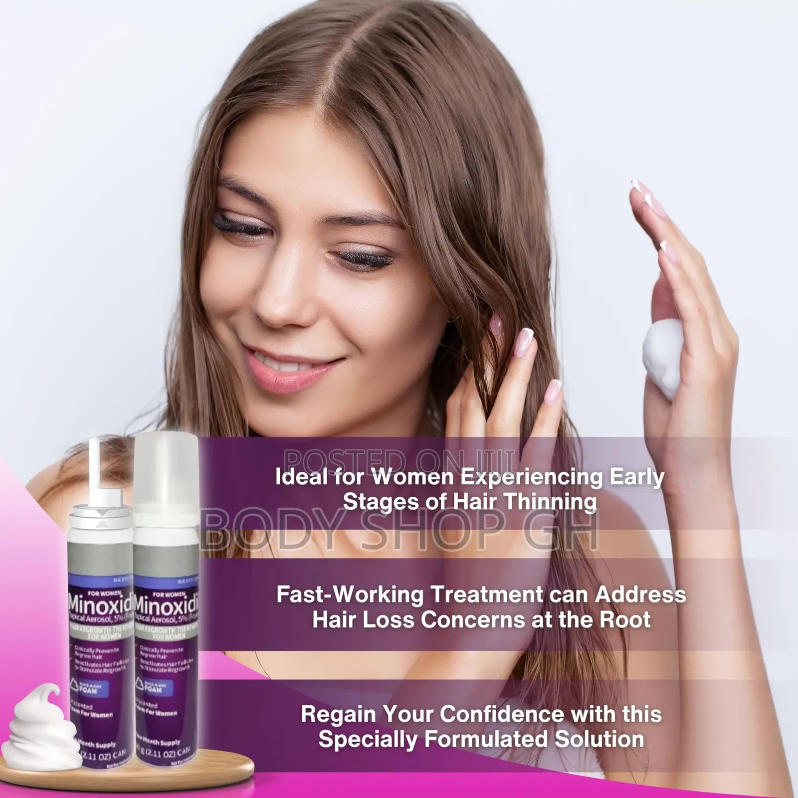 Kirkland Minoxidil Foam for Women Hair Loss Treatment