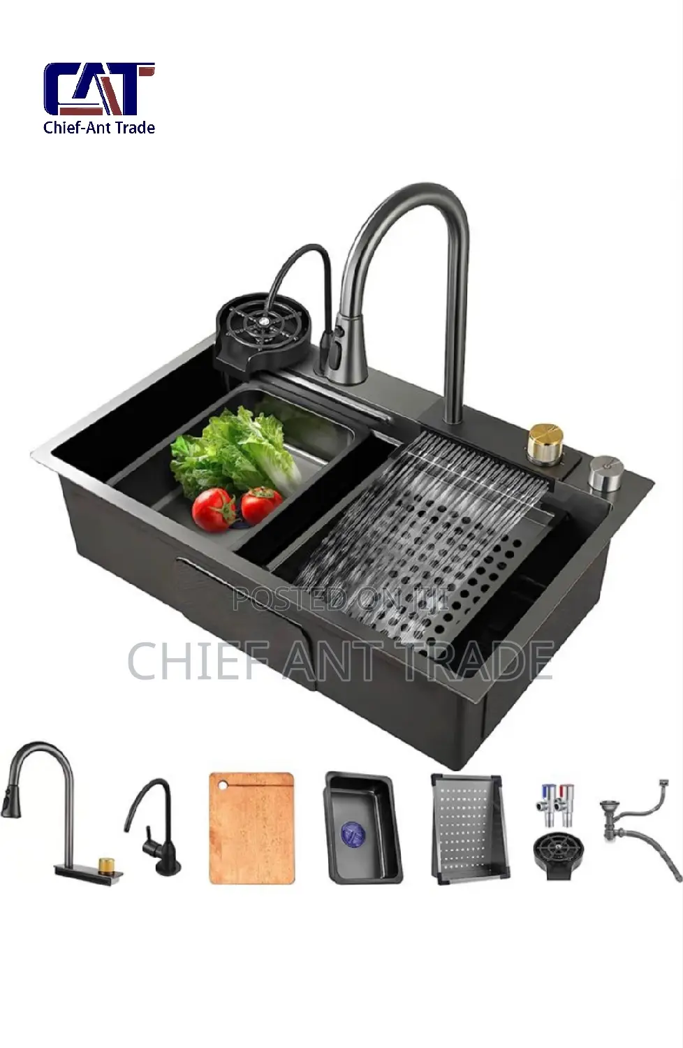 Waterfall Kitchen Sink. Luxury. 7546