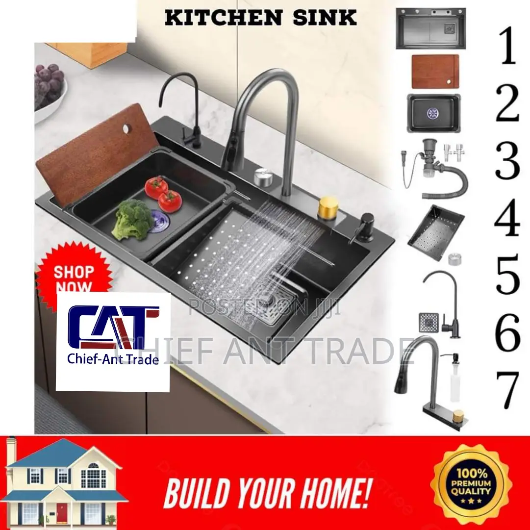 Waterfall Kitchen Sink. Luxury. 7546