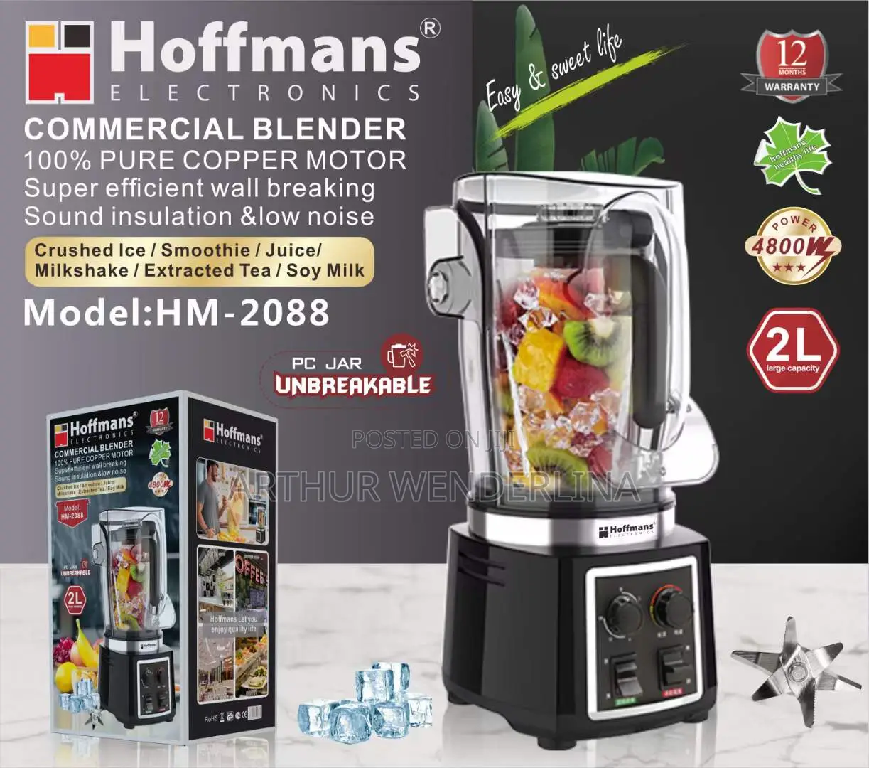 Hoffmans Quality Blender Commercial (2liters)