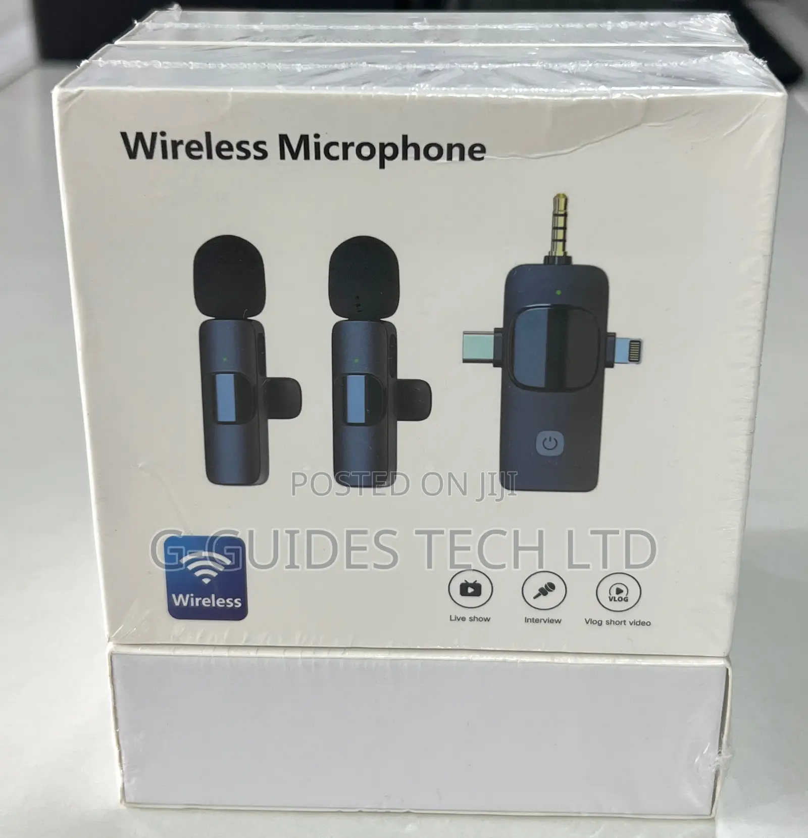 3 in 1 Wireless Lavalier Microphone for iPhone/Android/3.5mm
