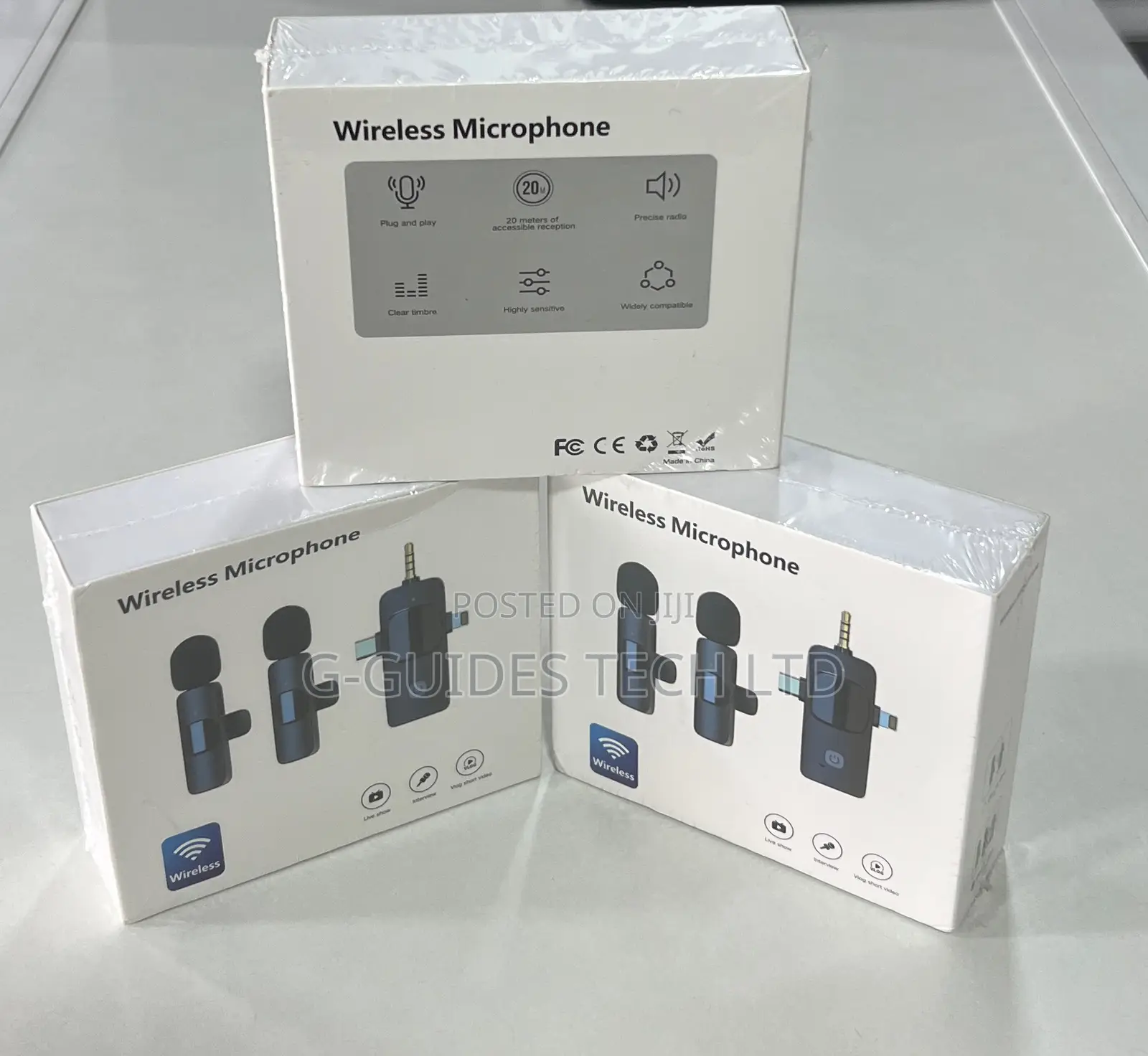 3 in 1 Wireless Lavalier Microphone for iPhone/Android/3.5mm