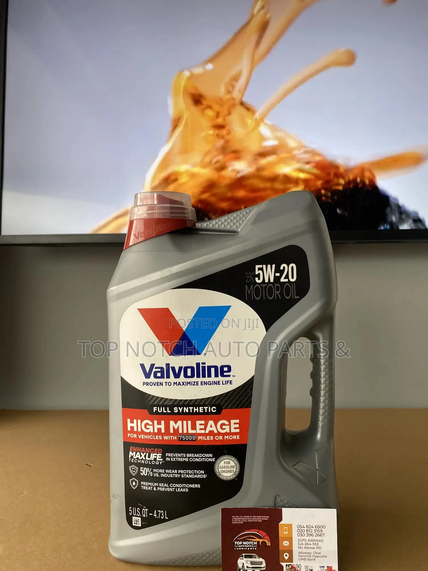 USA Valvoline SAE 5w-20 Full Synthetic High Mileage