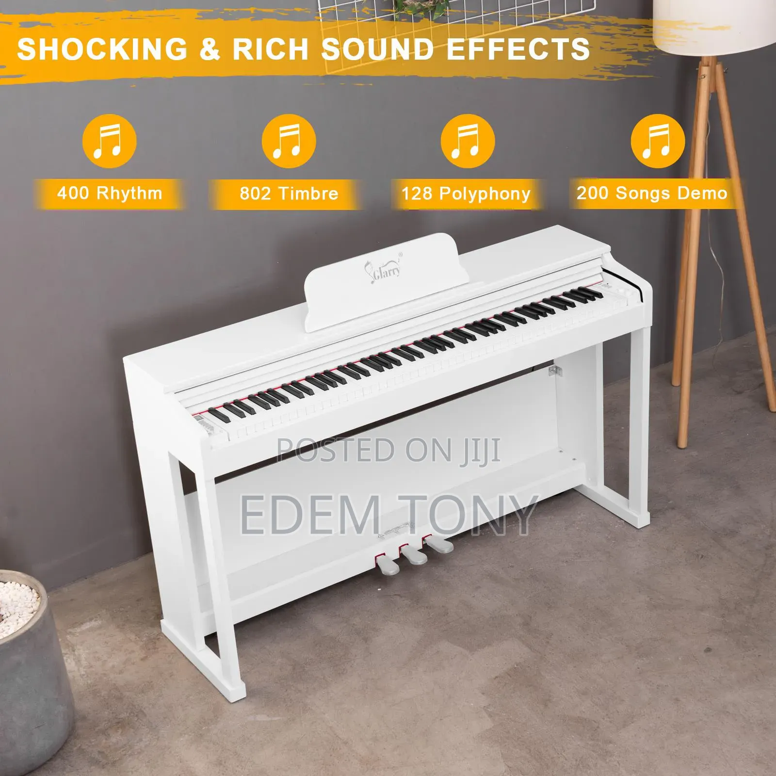 Glarry Professional 88 Keys Fully Weighted Digital Keyboard Piano Set