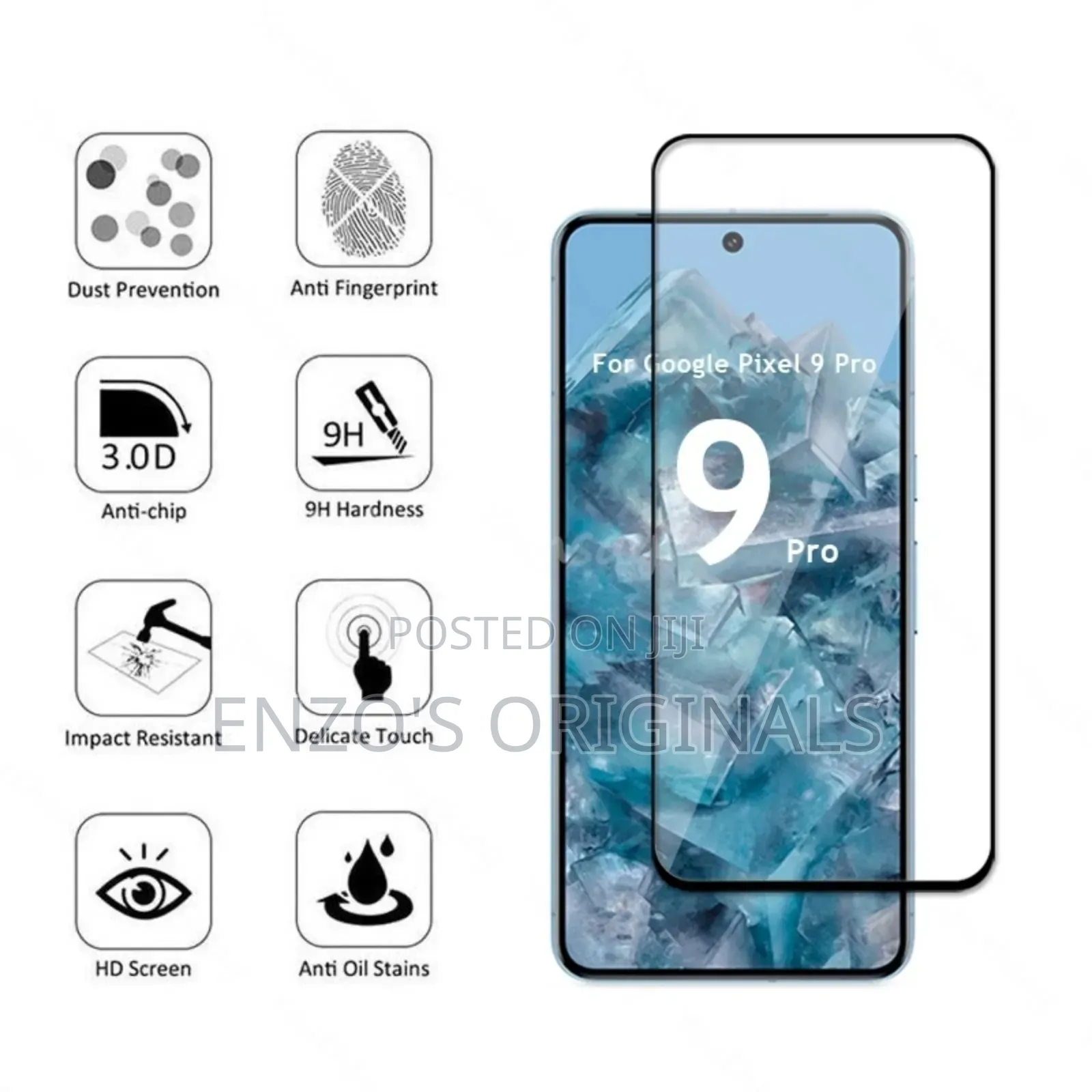 Google Pixel 9, 9XL and 9pro Full Glass Screen Protector 9H