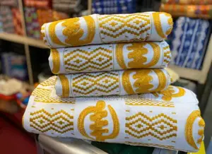 Latex 2026 White Gold Original Gye-Nyame Kente