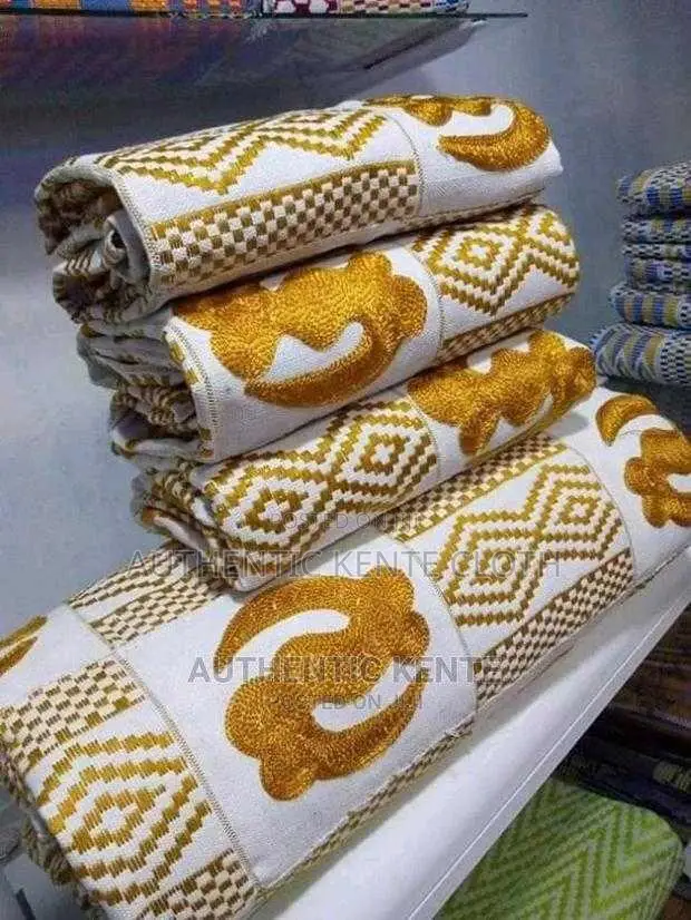 Latex 2026 White Gold Original Gye-Nyame Kente
