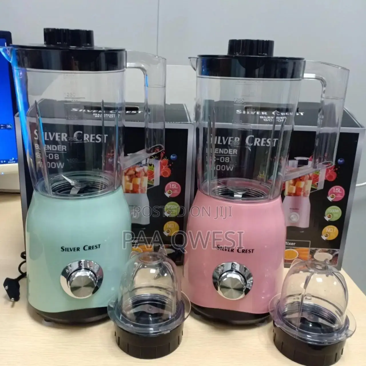 1.5L Electric Silver Crest 2 in 1 Blender