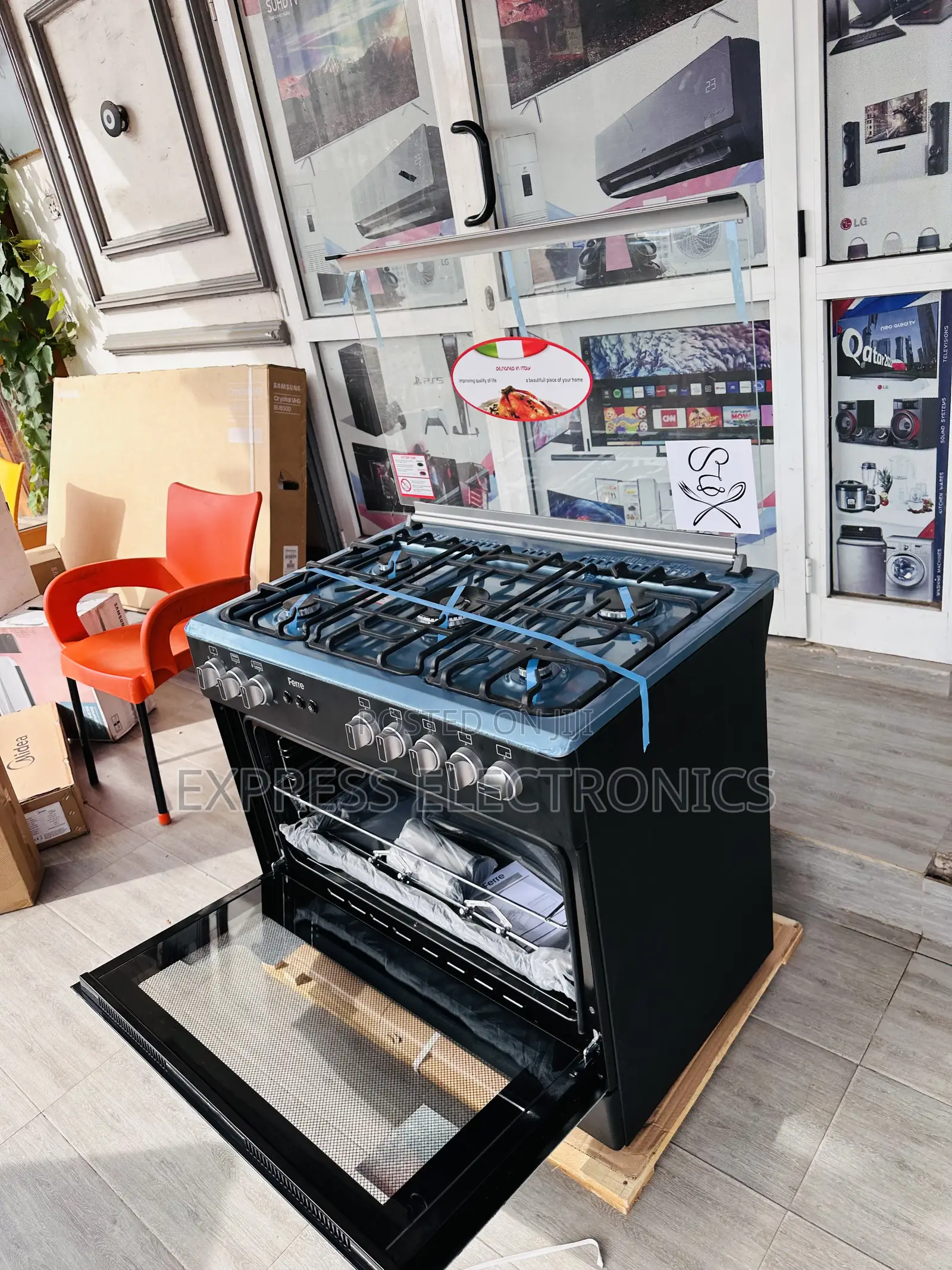 Quality Sleek Ferre Gas 5burner 60/90 Black