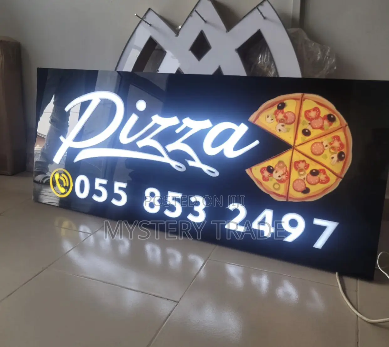 Pizza 3d Signage With Light