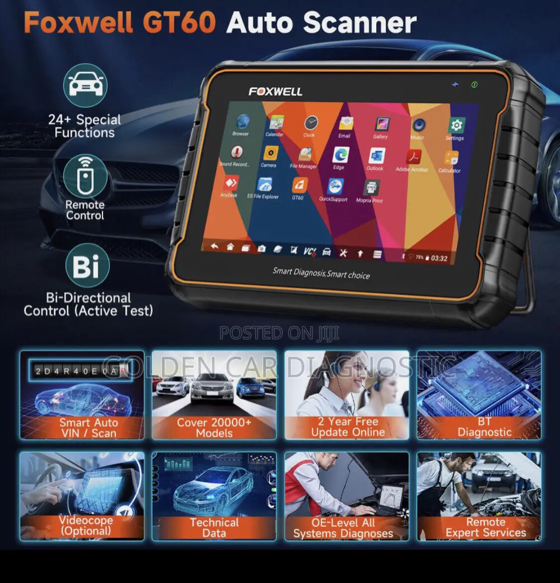 Foxwell Gt60 Bluetooth Obd2 Car Diagnostic Scanner